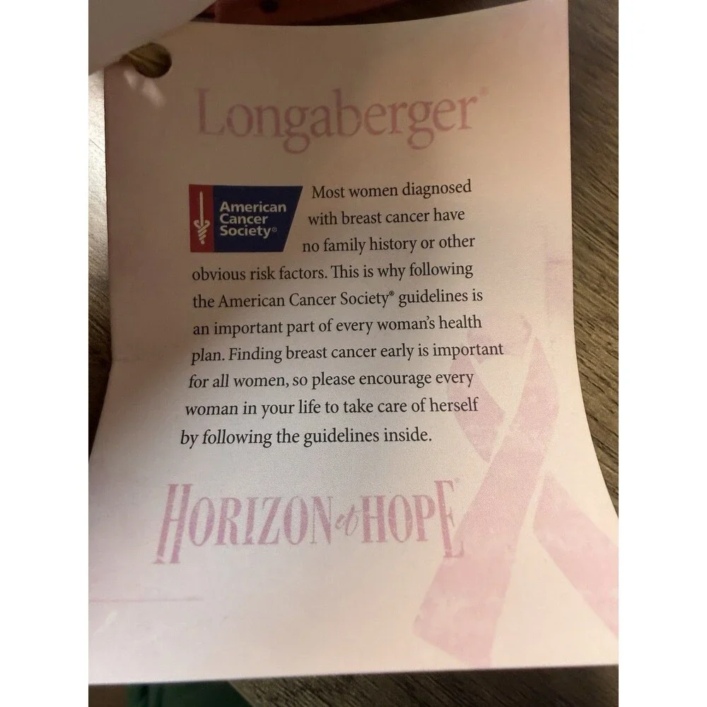 Longaberger Horizon Hope Cancer Society Baskets 2 Piece Lot